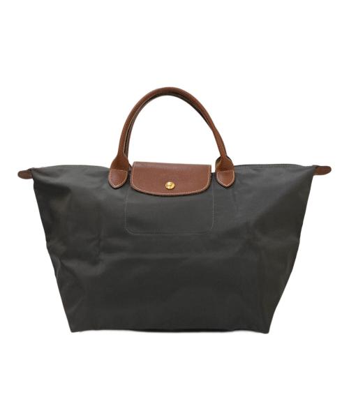 LONGCHAMP（ロンシャン）LONGCHAMP (ロンシャン) ル プリアージュ M トップハンドルバッグ グレーの古着・服飾アイテム