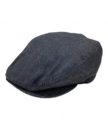 DOLCE & GABBANA（ドルチェ＆ガッバーナ）の古着「デニムメタルロゴプレート キャスケット」｜ブラック