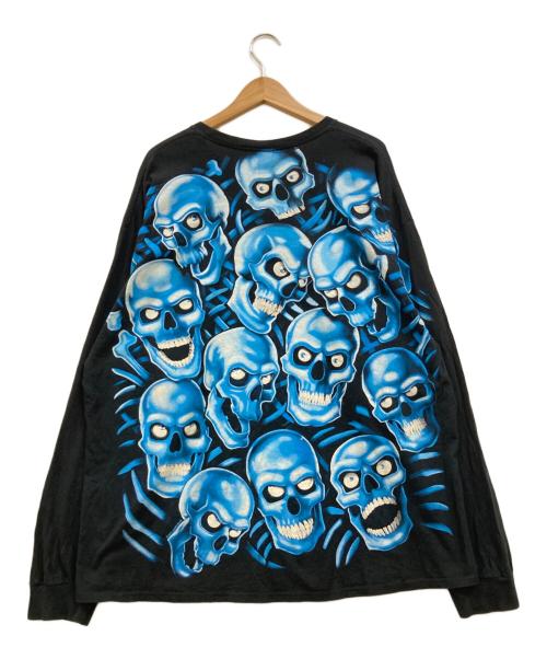 LIQUID BLUE（リキッドブルー）LIQUID BLUE (リキッドブルー) ロングスリーブカットソー ブラック×ブルー サイズ:XXLの古着・服飾アイテム