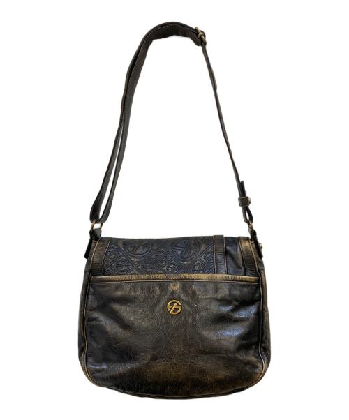 Francesco Biasia（フランシスコ ビアジア）Francesco Biasia (フランシスコ ビアジア) デザインショルダーバッグ ブラックの古着・服飾アイテム