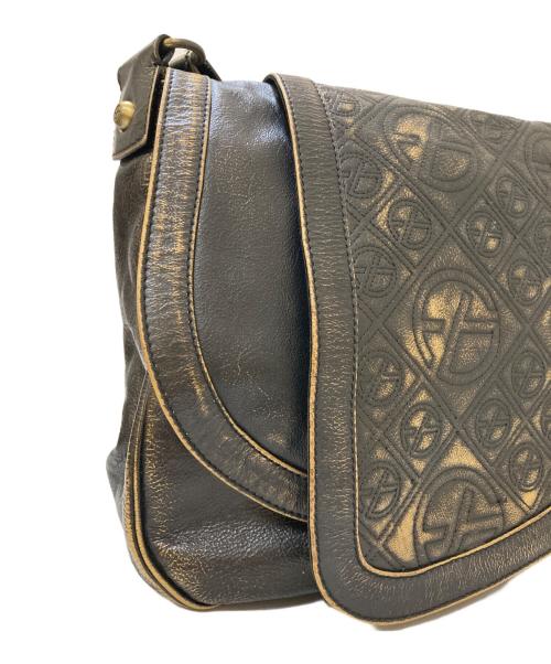 Francesco Biasia（フランシスコ ビアジア）Francesco Biasia (フランシスコ ビアジア) デザインショルダーバッグ ブラックの古着・服飾アイテム