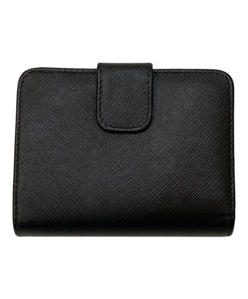 PRADA（プラダ）PRADA (プラダ) サフィアーノトライアングルロゴウォレット ブラックの古着・服飾アイテム
