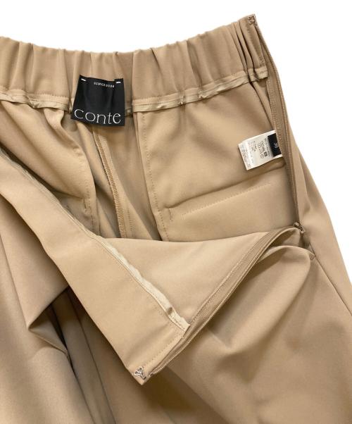 Conte（コンテ）Conte (コンテ) アシンメトリー タックパンツ ベージュ サイズ:38の古着・服飾アイテム