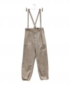 DRAWERドゥロワー）の古着「コットンピケサスペンダーパンツ」｜ベージュ