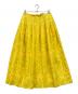 DRAWER（ドゥロワー）の古着「フラワージャカード ダーツフレアスカート」｜イエロー