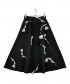 SEVEN TEN by MIHO KAWAHITOセブン テン バイ ミホ カワヒト）の古着「オーガンジーモチーフスカート」｜ブラック