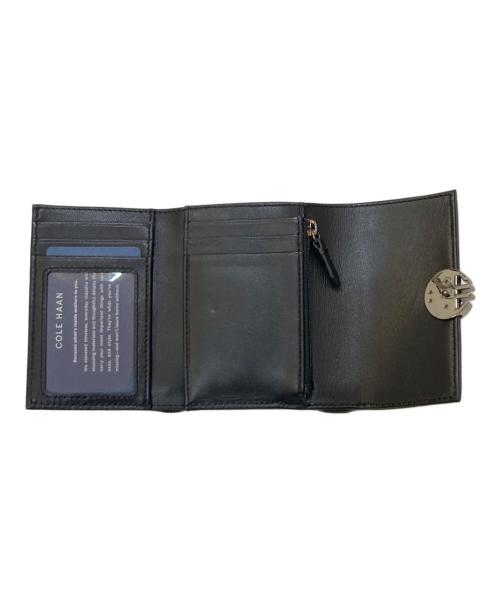 COLE HAAN（コールハーン）COLE HAAN (コールハーン) 3つ折りレザーウォレット グレー×ブラックの古着・服飾アイテム