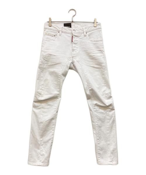 DSQUARED2（ディースクエアード）DSQUARED2 (ディースクエアード) TIDY BIKER JEAN デニムパンツ ホワイト サイズ:44の古着・服飾アイテム