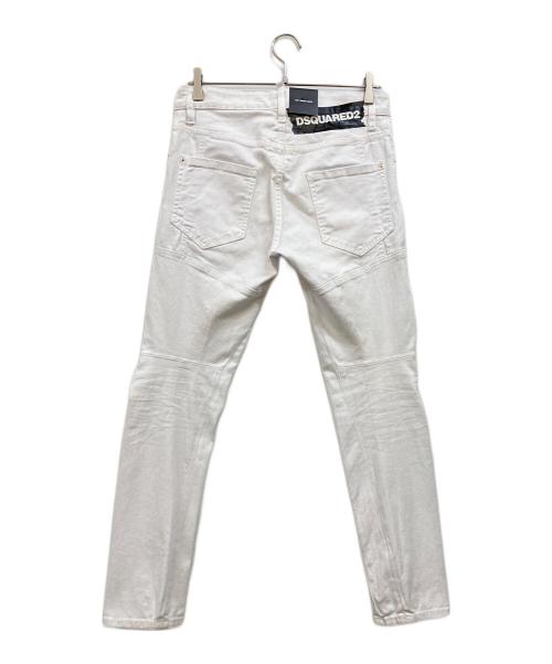 DSQUARED2（ディースクエアード）DSQUARED2 (ディースクエアード) TIDY BIKER JEAN デニムパンツ ホワイト サイズ:44の古着・服飾アイテム