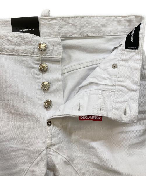 DSQUARED2（ディースクエアード）DSQUARED2 (ディースクエアード) TIDY BIKER JEAN デニムパンツ ホワイト サイズ:44の古着・服飾アイテム