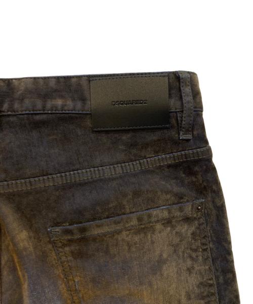 DSQUARED2（ディースクエアード）DSQUARED2 (ディースクエアード) フロッキーデニムパンツ ネイビー×グリーン サイズ:50の古着・服飾アイテム