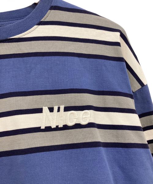 NICE（ナイス）NICE (ナイス) border long tee ブルー サイズ:Sの古着・服飾アイテム