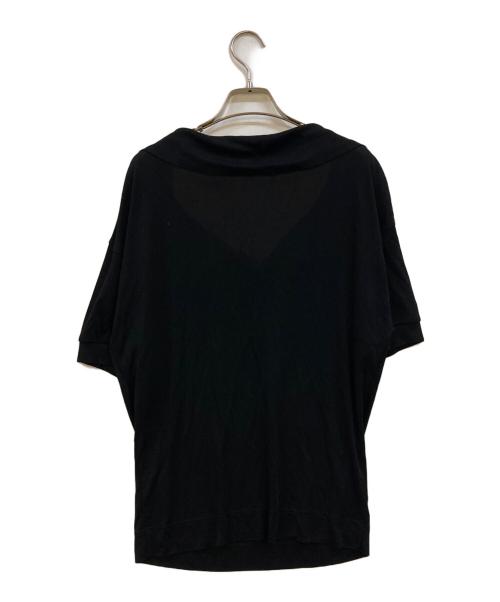 HERMES（エルメス）HERMES (エルメス) Hワッペンレーヨンポロシャツ ブラック サイズ:38の古着・服飾アイテム