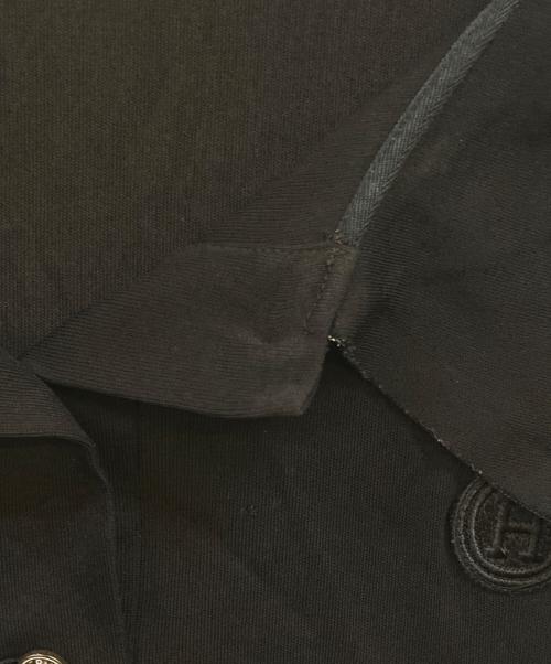 HERMES（エルメス）HERMES (エルメス) Hワッペンレーヨンポロシャツ ブラック サイズ:38の古着・服飾アイテム