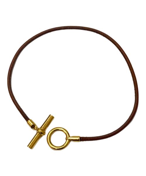 HERMES（エルメス）HERMES (エルメス) グレナン ドゥブルトゥール ブレスレット ブラウンの古着・服飾アイテム
