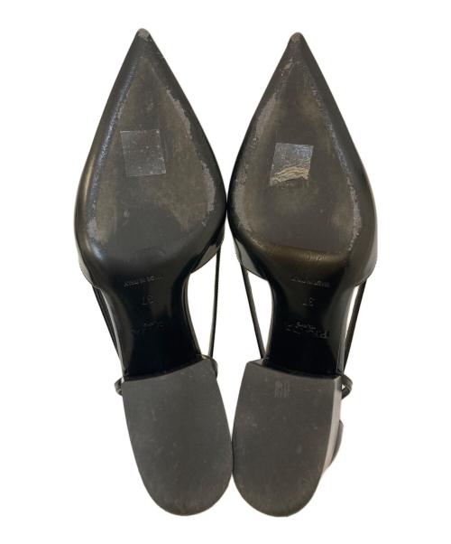 PRADA（プラダ）PRADA (プラダ) カットアウト ブラッシュドレザー パンプス ブラック サイズ:37の古着・服飾アイテム