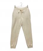 DRAWERドゥロワー）の古着「14Gウールカシミヤ ミラノ編み ニットパンツ」｜アイボリー