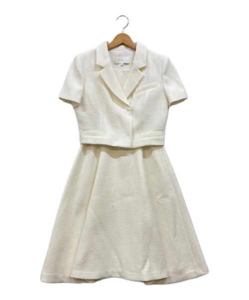 BAU by Bride And You（ビーエイユーバイブライドアンドユー）BAU by Bride And You (ビーエイユーバイブライドアンドユー) MAEVE jacket + AURORA skirts ツイードセットアップ ホワイト サイズ:2の古着・服飾アイテム