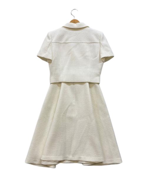 BAU by Bride And You（ビーエイユーバイブライドアンドユー）BAU by Bride And You (ビーエイユーバイブライドアンドユー) MAEVE jacket + AURORA skirts ツイードセットアップ ホワイト サイズ:2の古着・服飾アイテム