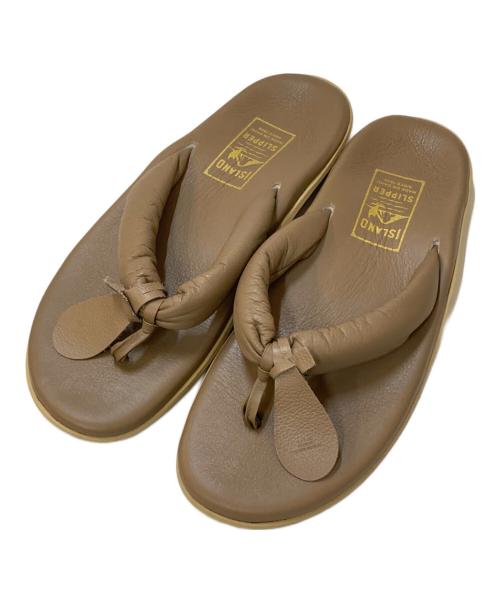ISLAND SLIPPER（アイランドスリッパ）ISLAND SLIPPER (アイランドスリッパ) レザートングサンダル ベージュ サイズ:10の古着・服飾アイテム