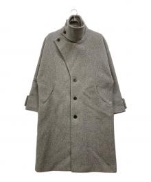 EKCOOKIES（イーケークッキーズ）の古着「ハイネックロング丈ステンカラーコート」｜グレー
