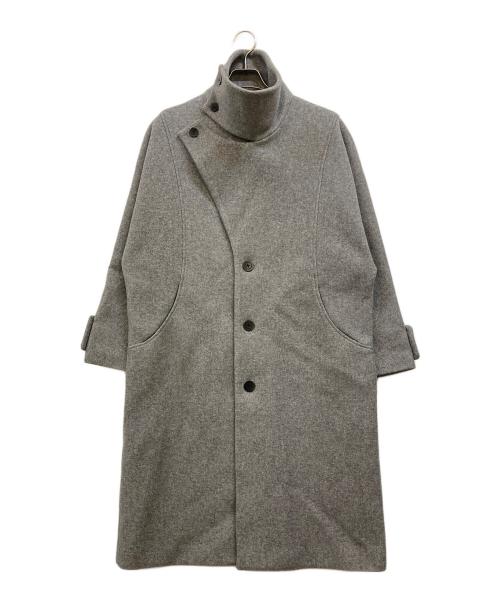 EKCOOKIES（イーケークッキーズ）EKCOOKIES (イーケークッキーズ) ハイネックロング丈ステンカラーコート グレー サイズ:Sの古着・服飾アイテム