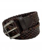 ARTIZANアルチザン）の古着「編み込みレザーベルト」｜ブラウン