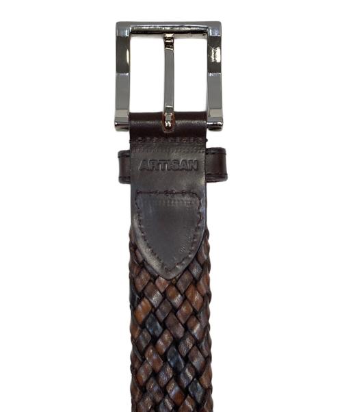 ARTIZAN（アルチザン）ARTIZAN (アルチザン) 編み込みレザーベルト ブラウンの古着・服飾アイテム