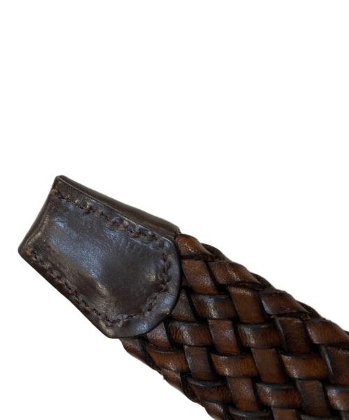 ARTIZAN（アルチザン）ARTIZAN (アルチザン) 編み込みレザーベルト ブラウンの古着・服飾アイテム
