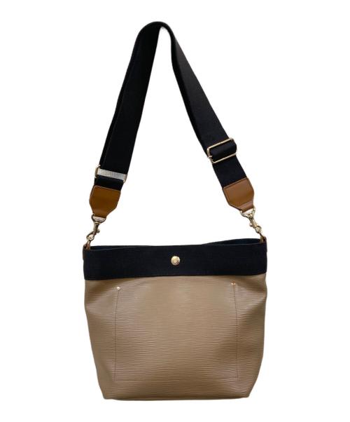 Breath TOPKAPI（ブレストプカピ）Breath TOPKAPI (ブレストプカピ) リプル ネオレザー ファスナー付き ショルダーバッグ ベージュの古着・服飾アイテム