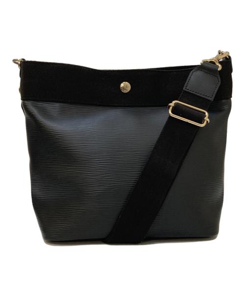 Breath TOPKAPI（ブレストプカピ）Breath TOPKAPI (ブレストプカピ) リプル ネオレザー ファスナー付き ショルダーバッグ ブラックの古着・服飾アイテム