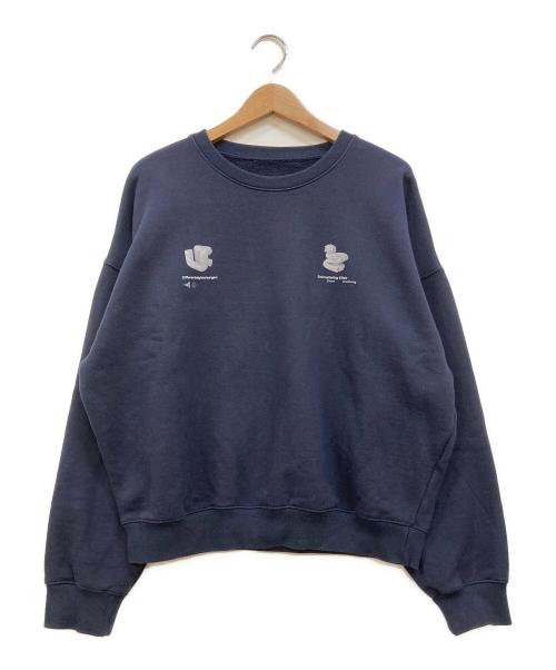 gadid anoniem（ガディッド アノニム）gadid anoniem (ガディッド アノニム) グラフィックプリントクルーネックスウェット ネイビー サイズ:フリーの古着・服飾アイテム