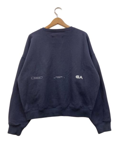gadid anoniem（ガディッド アノニム）gadid anoniem (ガディッド アノニム) グラフィックプリントクルーネックスウェット ネイビー サイズ:フリーの古着・服飾アイテム