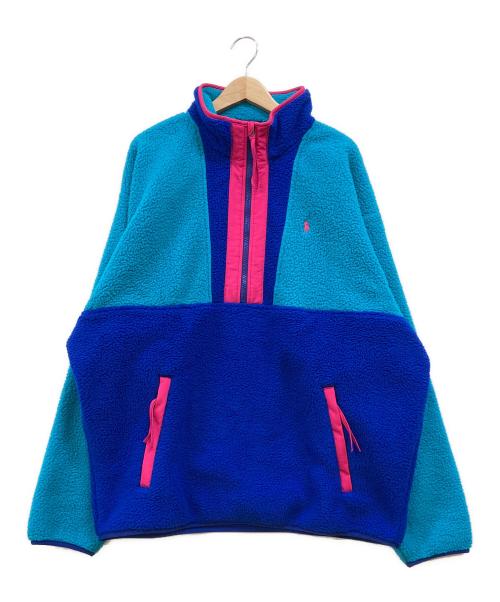 POLO RALPH LAUREN（ポロ・ラルフローレン）POLO RALPH LAUREN (ポロ・ラルフローレン) Fleece Half-Zip Pullover フリースジャケット グリーン×ブルー×ピンク サイズ:XLの古着・服飾アイテム