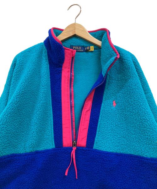 POLO RALPH LAUREN（ポロ・ラルフローレン）POLO RALPH LAUREN (ポロ・ラルフローレン) Fleece Half-Zip Pullover フリースジャケット グリーン×ブルー×ピンク サイズ:XLの古着・服飾アイテム