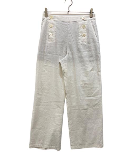 23区（ニジュウサンク）23区 (ニジュウサンク) デニムライクシャンブレー ワイドパンツ ホワイト サイズ:40の古着・服飾アイテム
