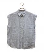 23区ニジュウサンク）の古着「リネンストライプシャツ」｜ホワイト×ブルー