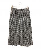 23区ニジュウサンク）の古着「LIBECO リネンロング スカート」｜ホワイト×ブラック