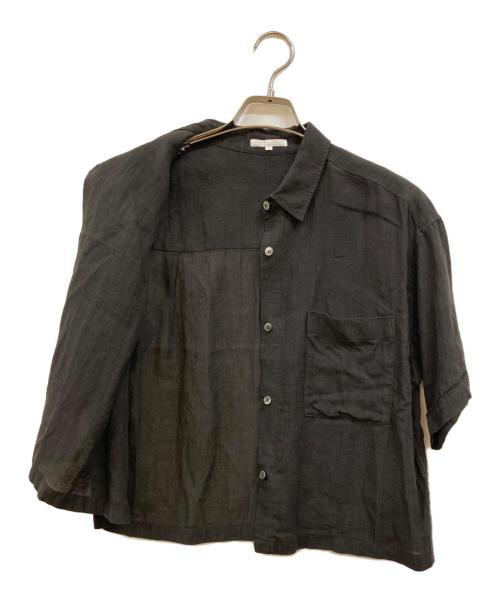 23区（ニジュウサンク）23区 (ニジュウサンク) 【洗える】LIBECOリネン クロップド シャツ ブラウン サイズ:38の古着・服飾アイテム