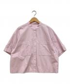 uncraveアンクレイヴ）の古着「【洗濯機洗い可】カラータイプライター ショートシャツ」｜ピンク