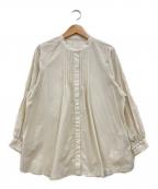 23区ニジュウサンク）の古着「ナイロンコットンポプリン ボリュームスリーブ ブラウス」｜ベージュ