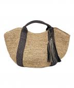 VIOLAd'OROヴィオラドーロ）の古着「テープハンドルカゴバッグ」｜ベージュ×ブラック