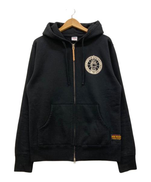 IRON HEART（アイアンハート）IRON HEART (アイアンハート) ベルプリントジップパーカー ブラック サイズ:Mの古着・服飾アイテム