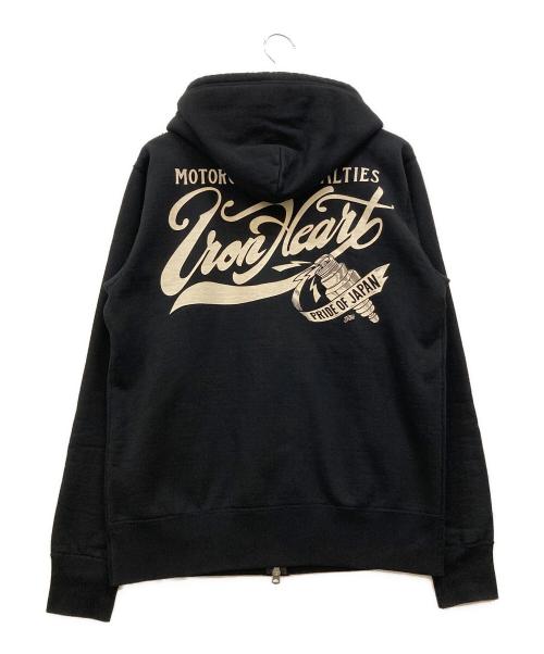 IRON HEART（アイアンハート）IRON HEART (アイアンハート) ベルプリントジップパーカー ブラック サイズ:Mの古着・服飾アイテム