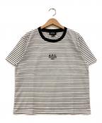 A.P.C.アーペーセー）の古着「ボーダーロゴTシャツ」｜ホワイト×ブラック