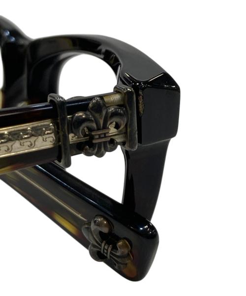 CHROME HEARTS（クロムハーツ）CHROME HEARTS (クロムハーツ) SPLAT-A 眼鏡フレーム ブラック×カーキ サイズ:55□17-143の古着・服飾アイテム