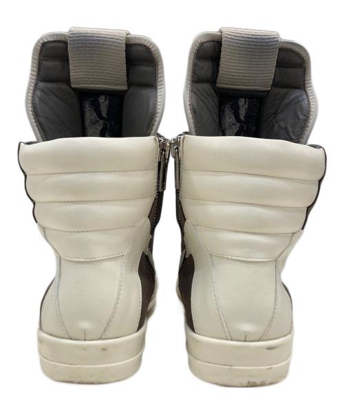 RICK OWENS（リックオウエンス）RICK OWENS (リックオウエンス) GEOBASKET/DUST ハイカットスニーカー ブラウン×ホワイト サイズ:42の古着・服飾アイテム