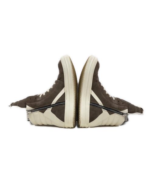 RICK OWENS（リックオウエンス）RICK OWENS (リックオウエンス) GEOBASKET/DUST ハイカットスニーカー ブラウン×ホワイト サイズ:42の古着・服飾アイテム
