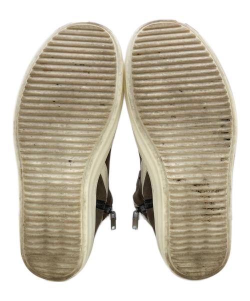 RICK OWENS（リックオウエンス）RICK OWENS (リックオウエンス) GEOBASKET/DUST ハイカットスニーカー ブラウン×ホワイト サイズ:42の古着・服飾アイテム