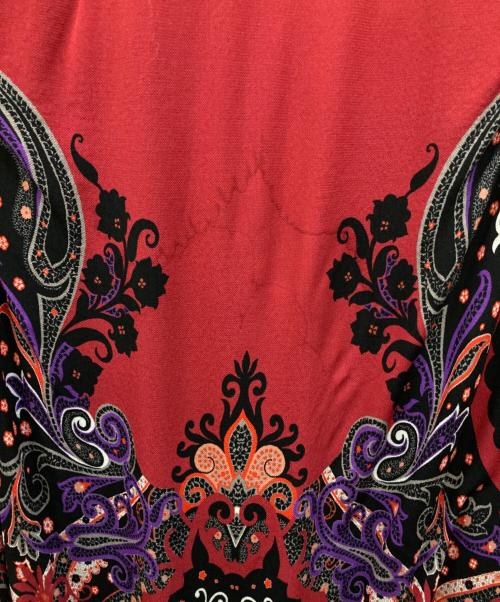 ETRO（エトロ）ETRO (エトロ) ペイズリー ストレッチカットソーワンピース レッド×ブラック サイズ:42の古着・服飾アイテム